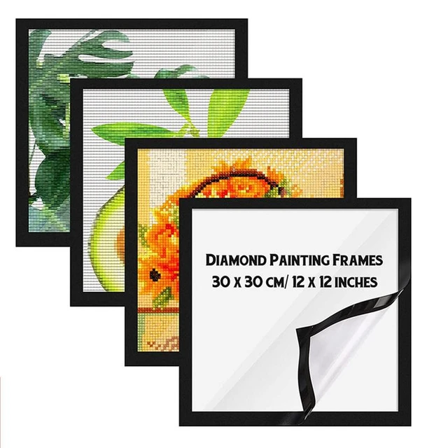 Diamond Art Painting Frames 30 X 40 Cm Black Self-Adhesive Magnetic Picture  Frame With Acrylic Protection Glass For Wall DecoR - AliExpress