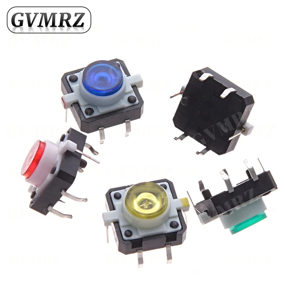 5PCS 12X12X7,3 Tactile Push Button Switch Momentary Tact LED 5 Farbe 12X12X7,3mm 12*12*7,3mm – Detail 2