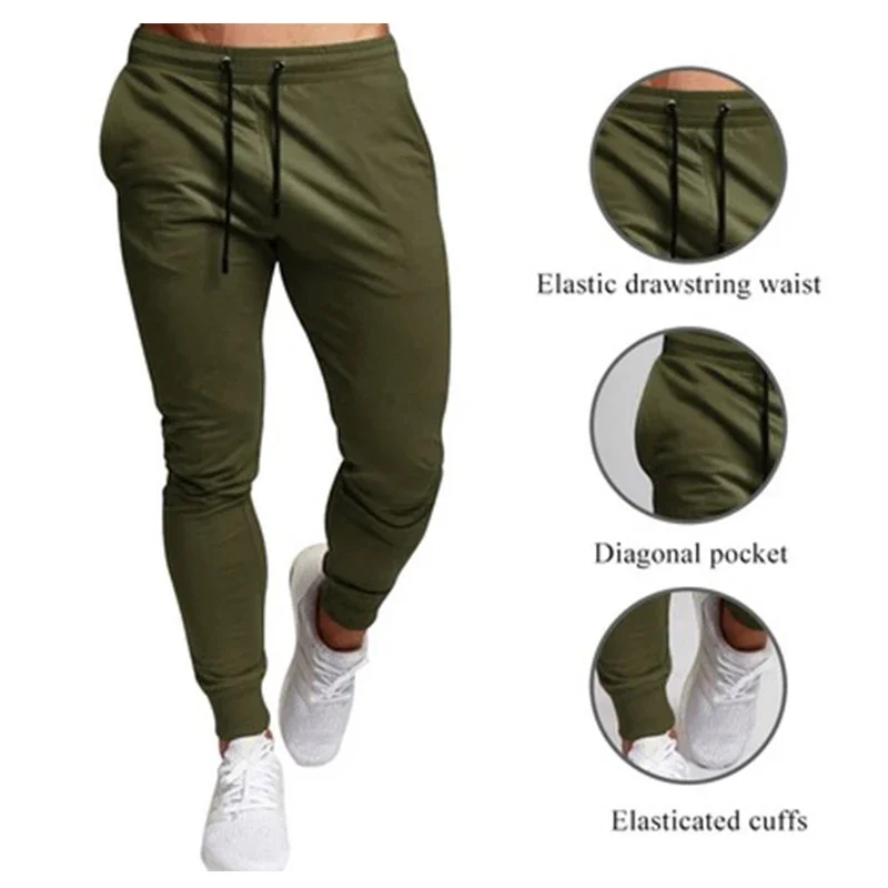 Casual Pants Men's Jogger Sweatpants Large Size Elastic Waist Sports Casual Trousers Loose Fitness Clothes Spring Thin Section 3