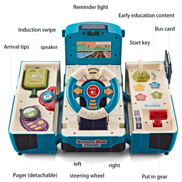 Children's Steering Wheel Bus Baby Puzzle Driving Steering Wheel Baby Toy Boy Transforming Bus Toy Multifunctional Bus 5