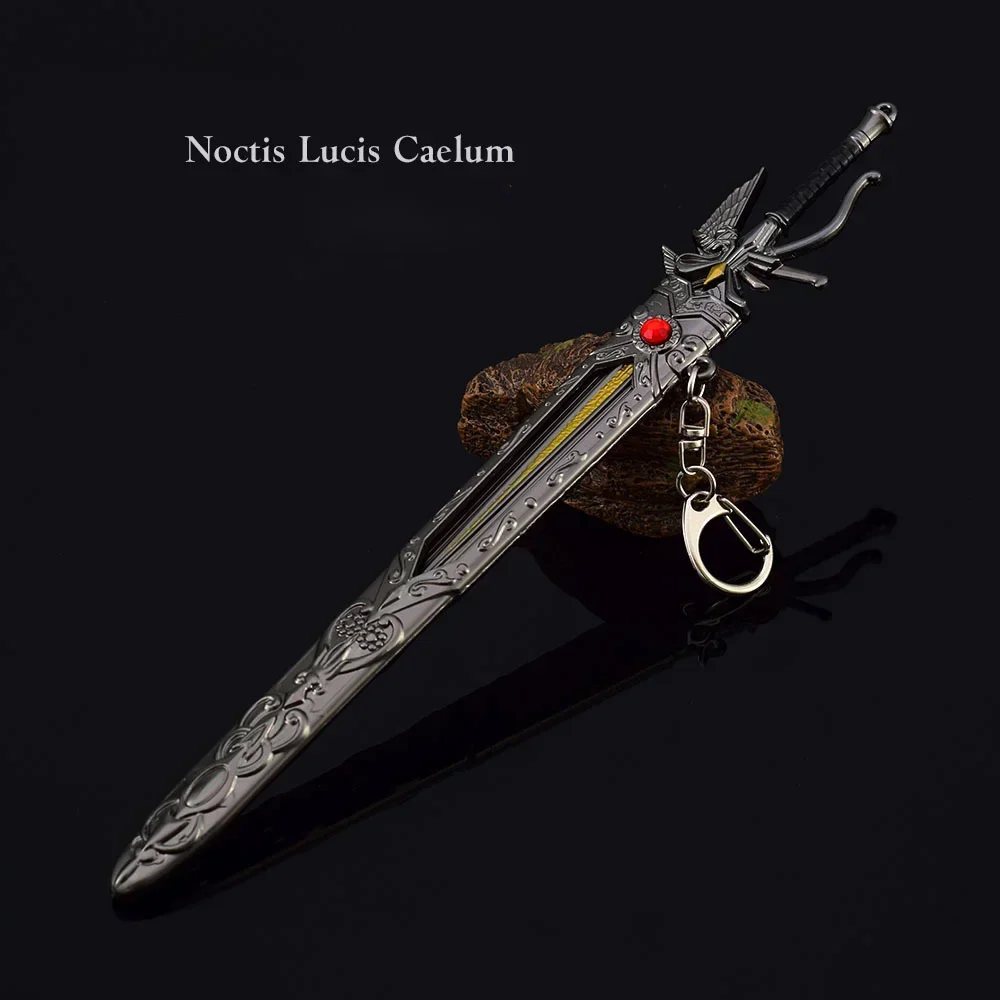 22cm Kingsglaive Fantasy XV Noctis Lucis Caelum Weapons Metal Game Samurai Swords Keychains Crafts Weapons Model Toys Boys