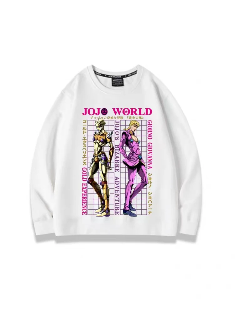 Giorno Giovanna Anime Sweatshirt JoJo's Bizarre Adventure Manga Graphic Clothes Winter Oversize Pullover Men Tracksuit Women Top