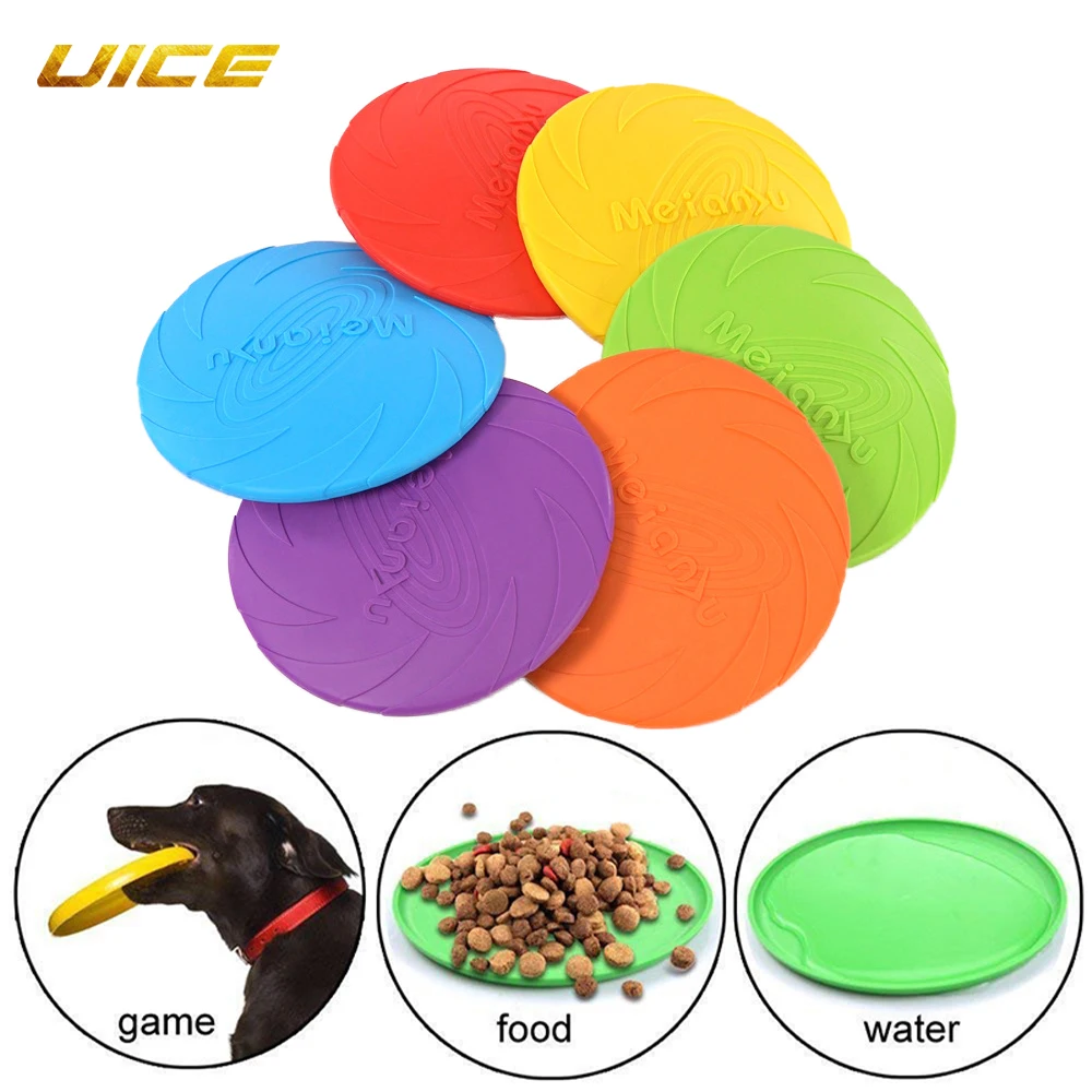 Flying Disc Pet Dog Silicone Game Frisbeed 15/18/22cm Dog Toy