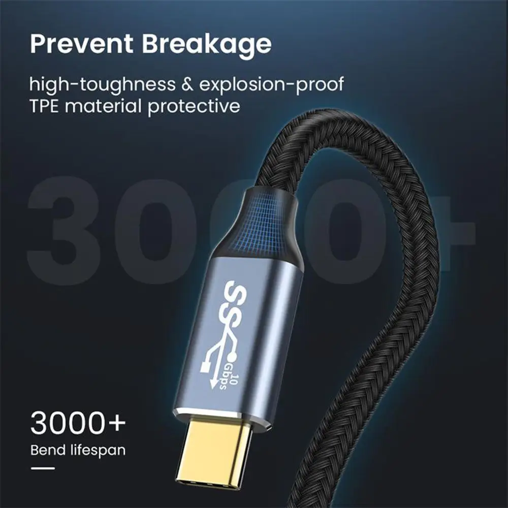 노트북 및 휴대폰용 100W PD 고속 충전 케이블 10Gbps USB 3.1 Gen 2 타입 C 연장 케이블 데이터 라인 4K@60HZ 비디오 코드