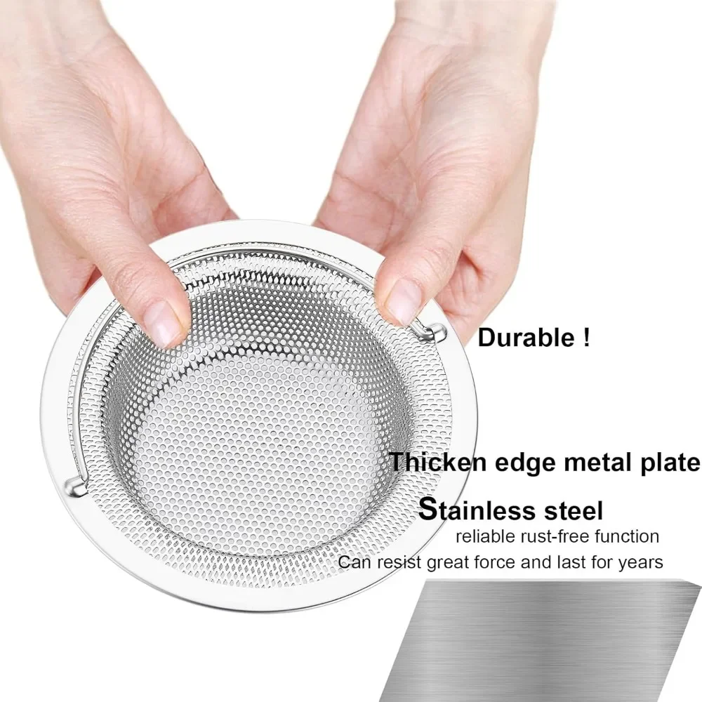 Vegetable Washing Basin Filter Screen Stainless Steel Kitchen Sink Filter, Garbage Food Residue/Hair Catcher, Keep Your Bathtub