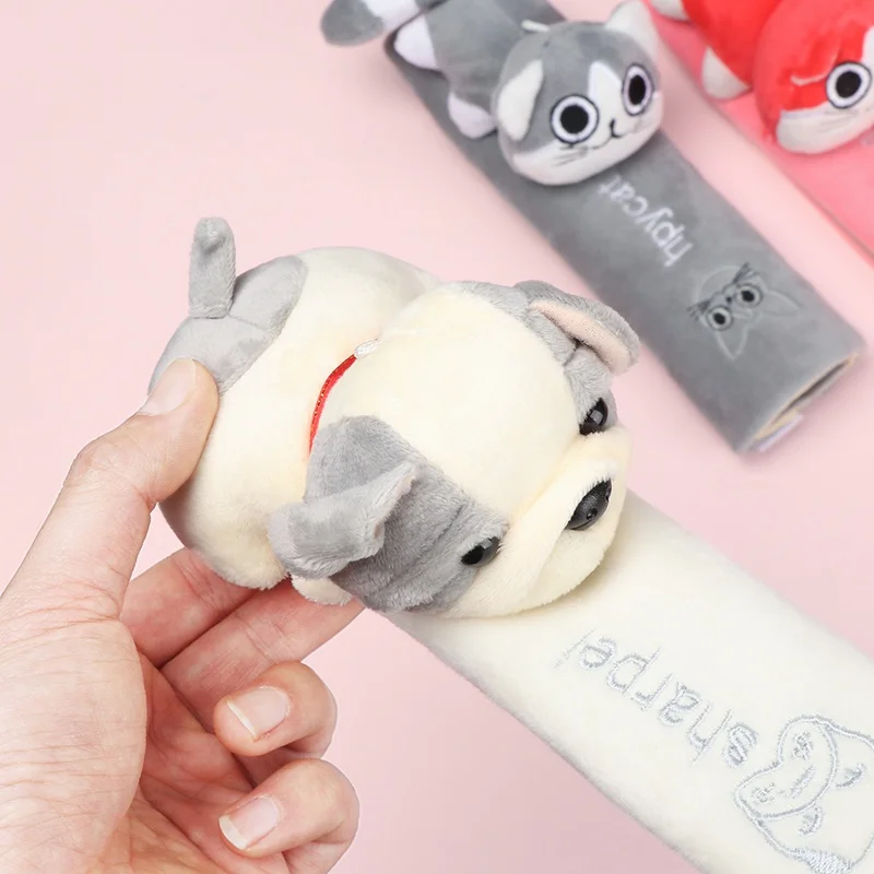 귀여운 인형 자동차 시트 스트랩 벨트 쿠션 커버, 봉제 동물 여행 베개, 자동차 안전 벨트 장난감, 애완 동물 어깨 보호