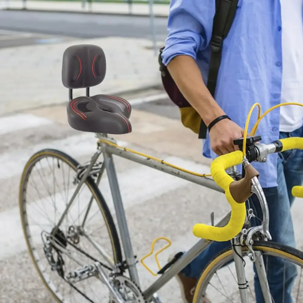 Fahrradsitz im Freien, vergrößerter und verbreiterter Sattel für Elektrofahrzeuge, stoßdämpfender Memory-Schaum-Mountainbike-Sattel mit Rückenlehne – Detail 8