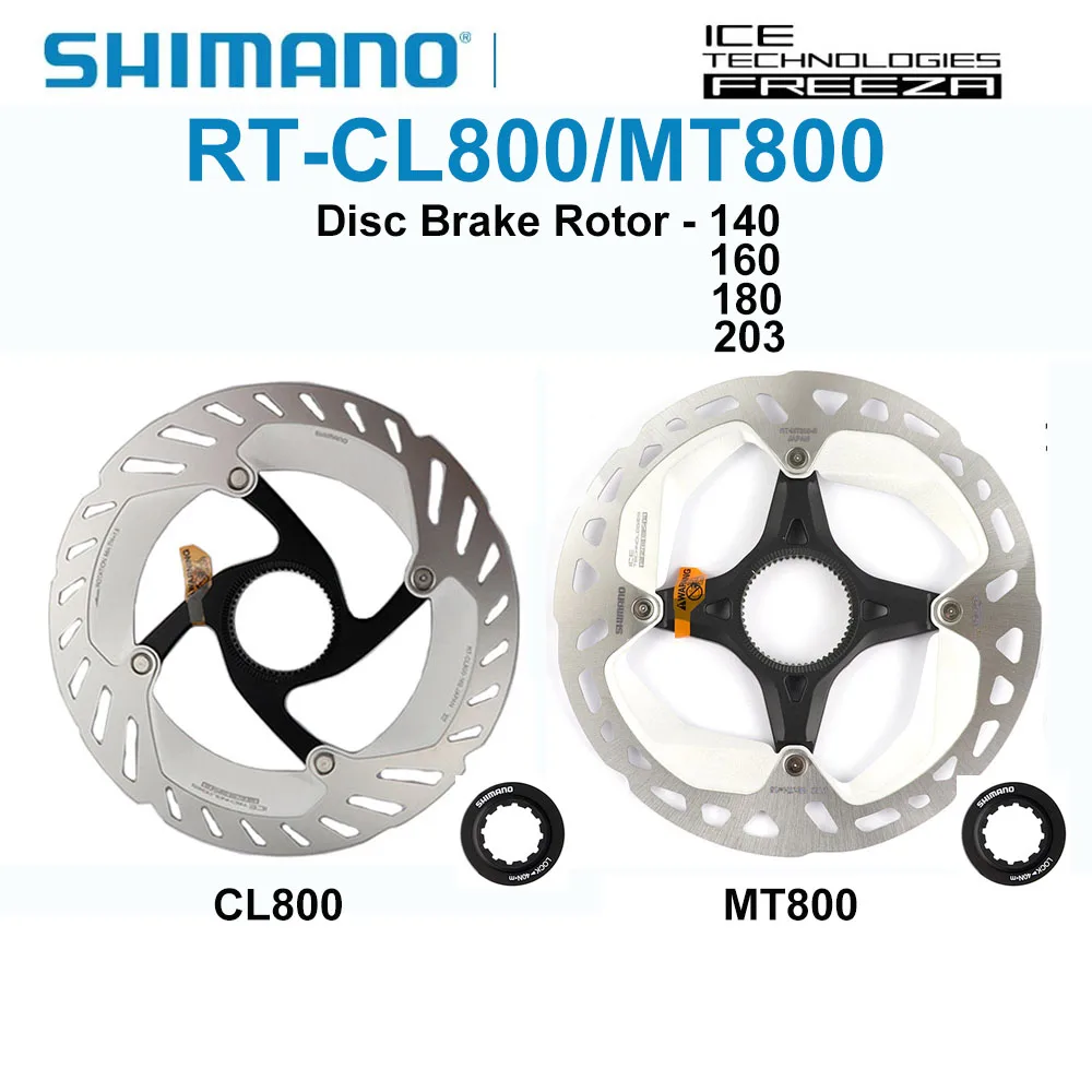Shimano RT CL800 MT800 Tecnologia di ghiaccio Disco freno Blocco centrale Disco Rotore Strada Mountain bike Disco CL800 140mm 160mm 180mm