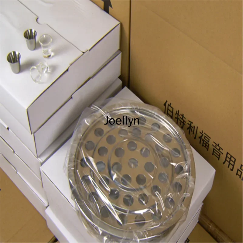 Tray Plates Stainless Steel Holy Church Art design products Communion Round Tray Base Dish Plate Hold 40 Cups Worship stainless steel dish