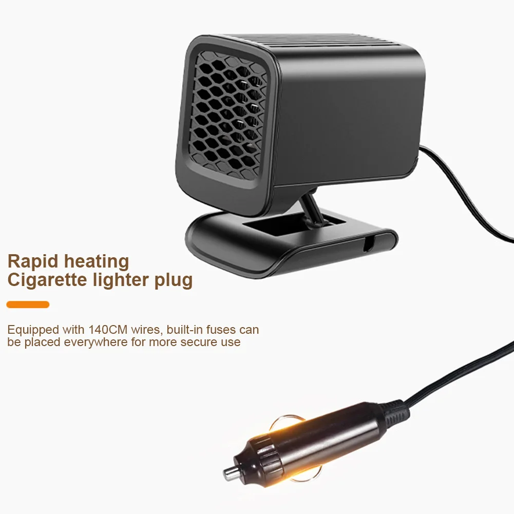 12/24V Portable Car Heater 360 Rotating Windscreen Defroster Demister Auto Windshield Defroster Defogging Defrosting Heating Fan