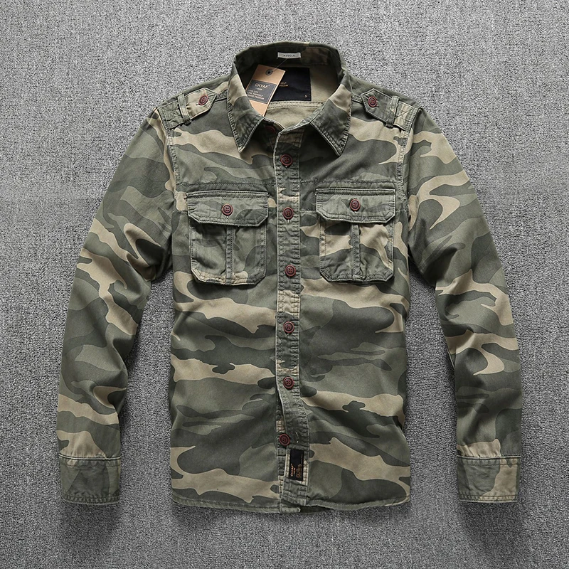 

Multi-Pocket Cargo Jacket Men Tactics Military Retro Casual Safari Style Loose Lapel Jackets Camo Casual Retro Outerwear Uniform