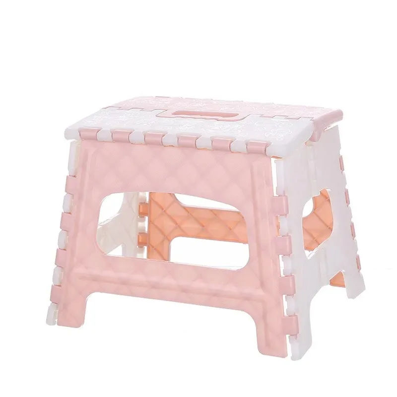 Plastic Folding Step Stool with Handle Portable Collapsible Small Foot Stool Bathroom Stepping Folding