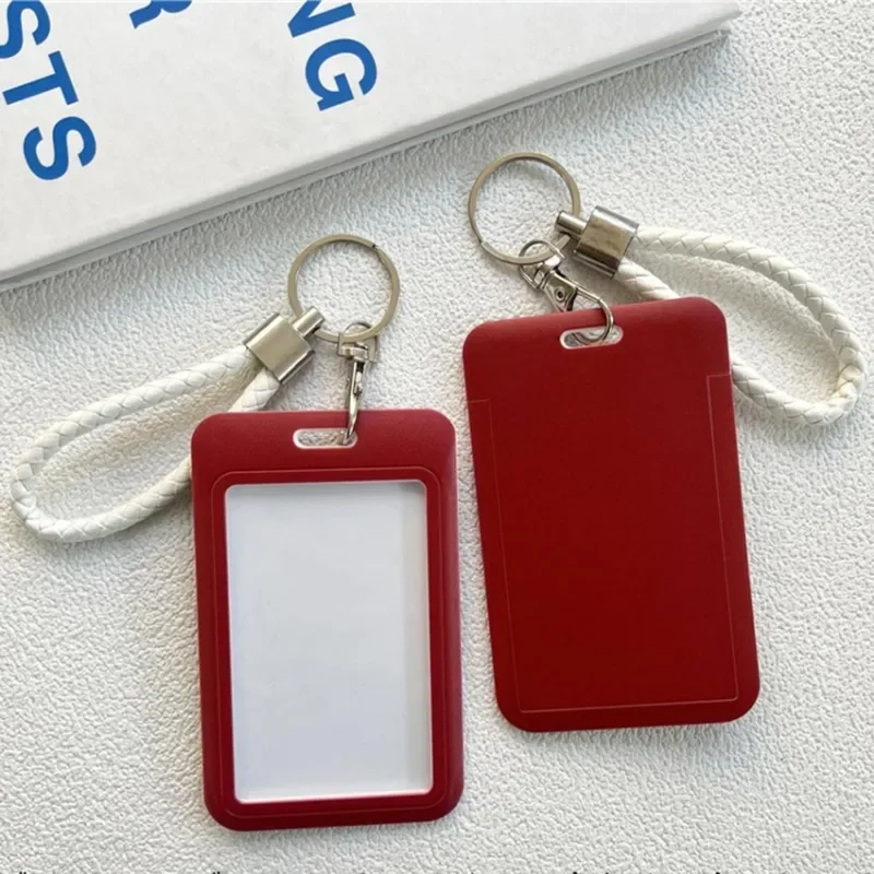 id card case 1Pc Macaron Bus ID Card Protective Cover Cases Student Meat Keyring Card Campus Access Door Credit Holder Bag Set Key Chain