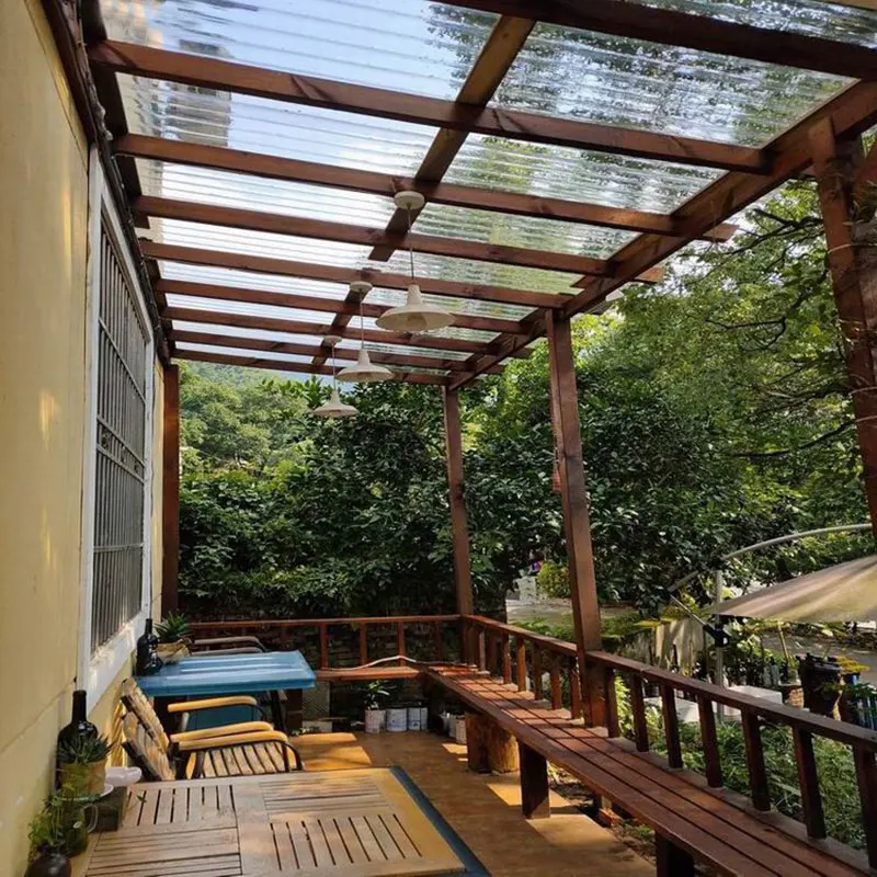 Transparent Tile Roof PC Material Translucent Plastic Tile Outdoor Heat Insulation Rain Shield 2MM Thickness