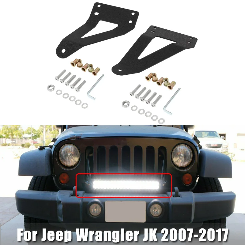 

Для Jeep Wrangler JK 2007-2017 20-22 дюйма светодиодная световая панель кронштейн держатель для Sahara Sport Utility передний бампер световая бампер