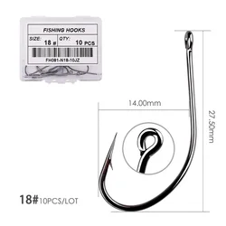 High Carbon Premium Fishing Hooks - 50PCS Set (Size 18 - 10pcs)