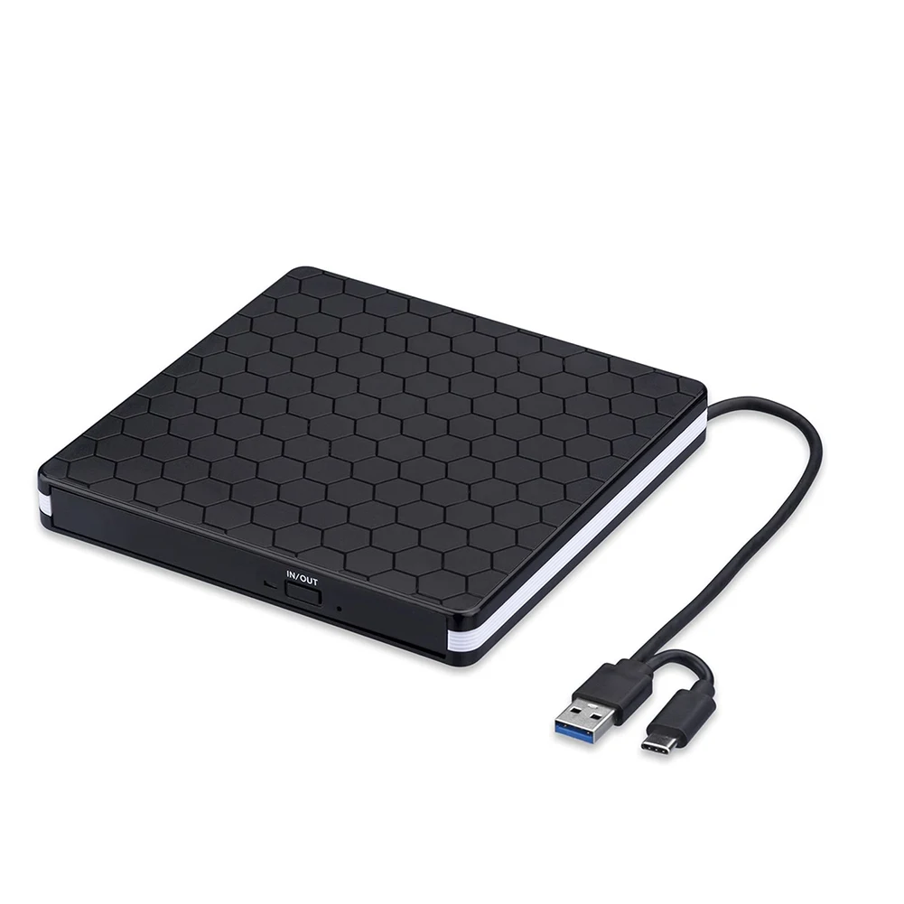 USB 3.0 C 타입 외장 DVD RW 버너 슬림 광학 디스크 드라이브, 고속 전송 DVD 리더, 노트북 PC 데스크탑용 플러그 앤 플레이