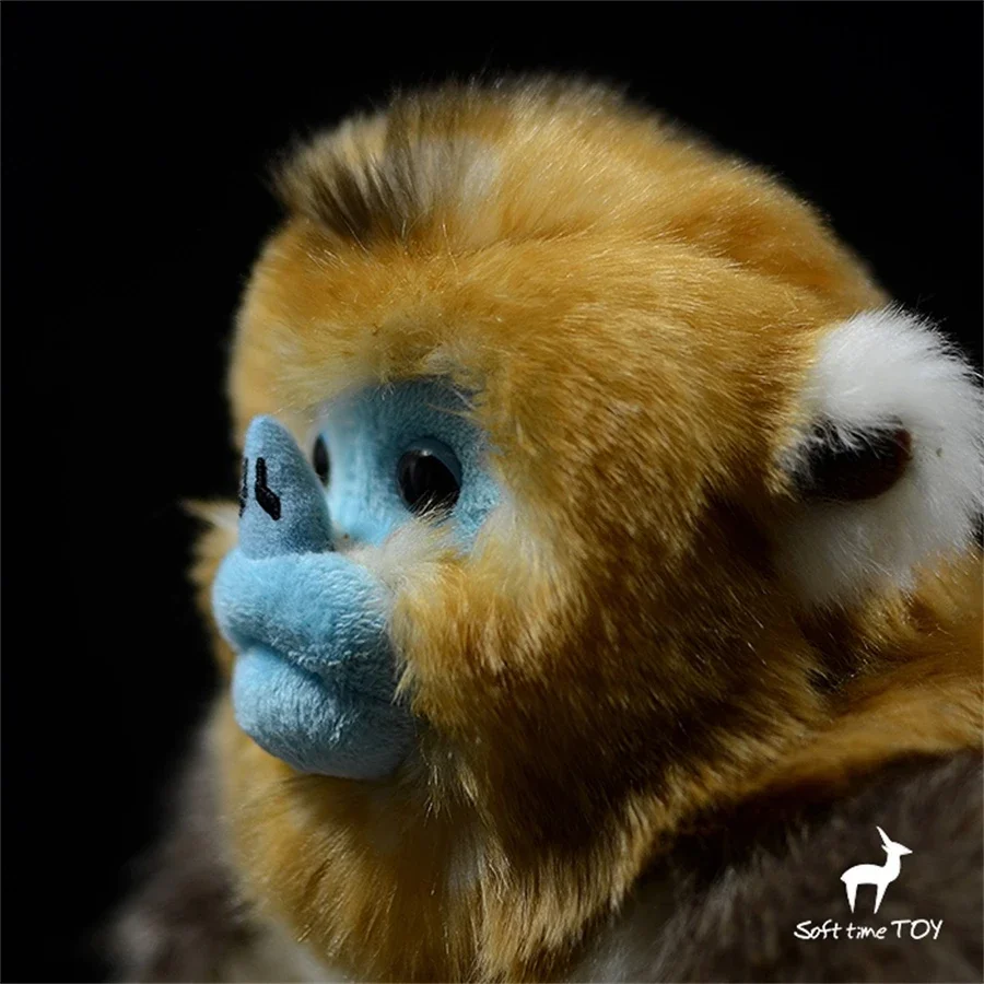 Golden Monkey High Fidelity Anime Cute Plushie Snub-nosed Monkey Plush Toys Lifelike Animals Simulation Stuffed Doll Kawai Gifts 4