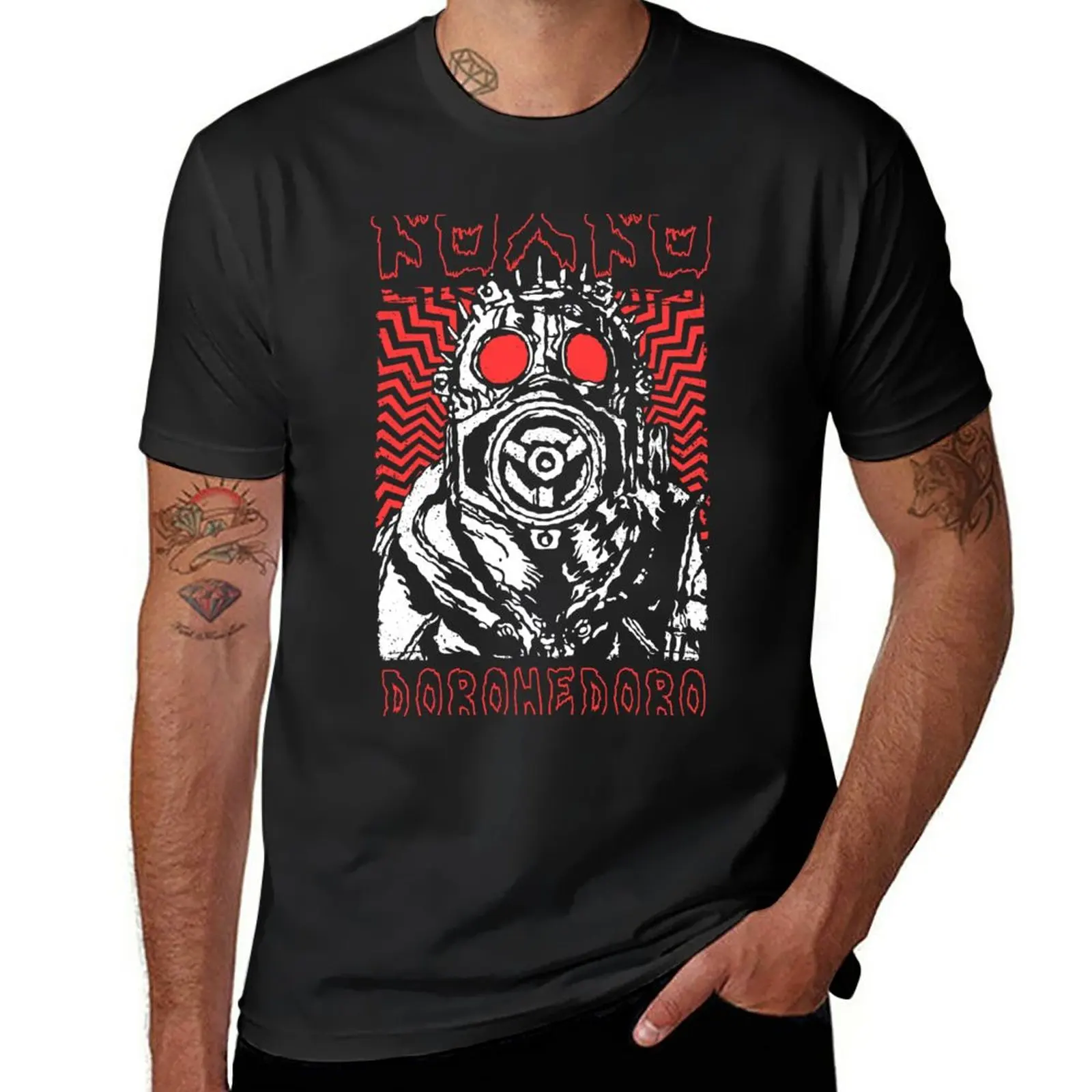 Nuovo Kaiman -- Dorohedoro -- Manga Design Vi1 T-Shirt Vestiti Estetici T-Shirt Nere Per Uomo