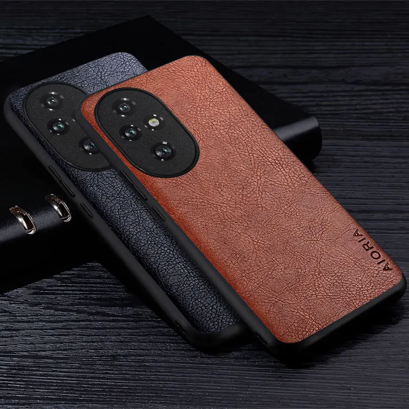 Luxury Retro Leather Business Case - Litchi Pattern, Soft TPU & Hard PU