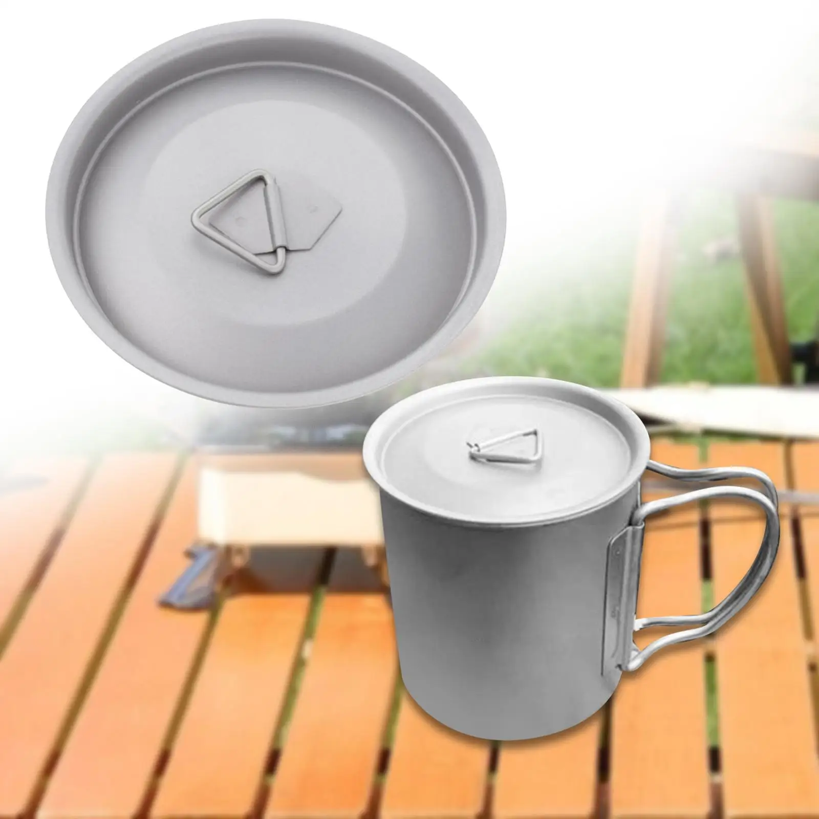 TitaniumWaterCupLidCookwareCampingPotLidforBBQClimbing