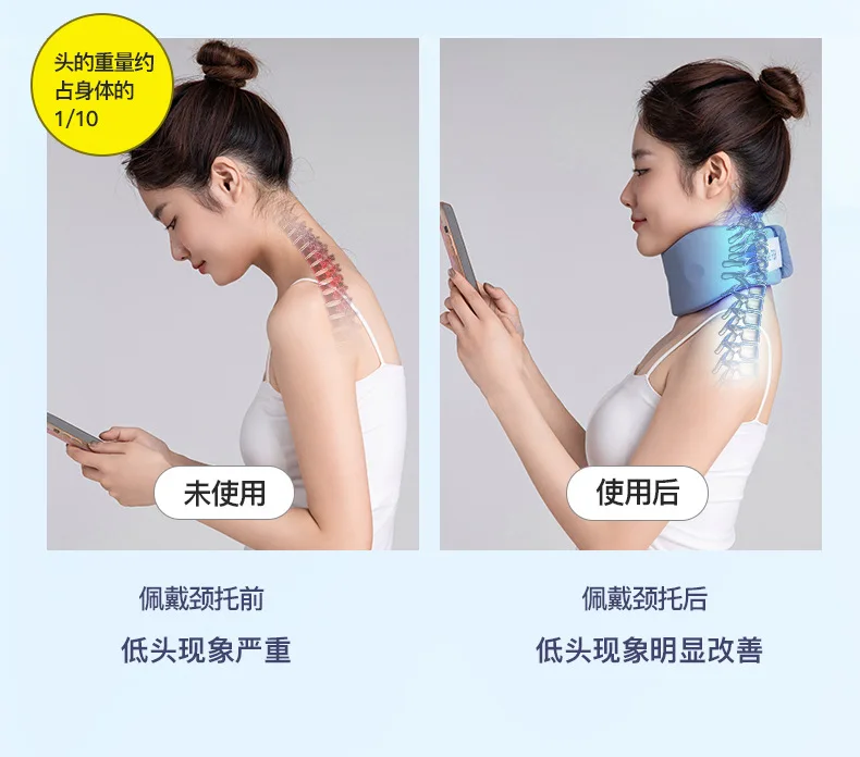 Description Picture 4 of itemIce Silk Neck Pillow Soft Breathable Collar Splint Stretcher Traction Muscle Relax Shoulder Massager Foldable Travel Pillow