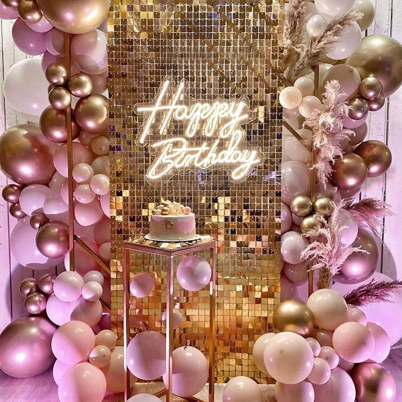 Iridescent Party Sequin Backdrop Glitter Square Sequin Panels Wall Wedding Decor Baby Shower Birthday Xmas Event Decorat