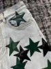 men allover green star patches distressed jeans 2