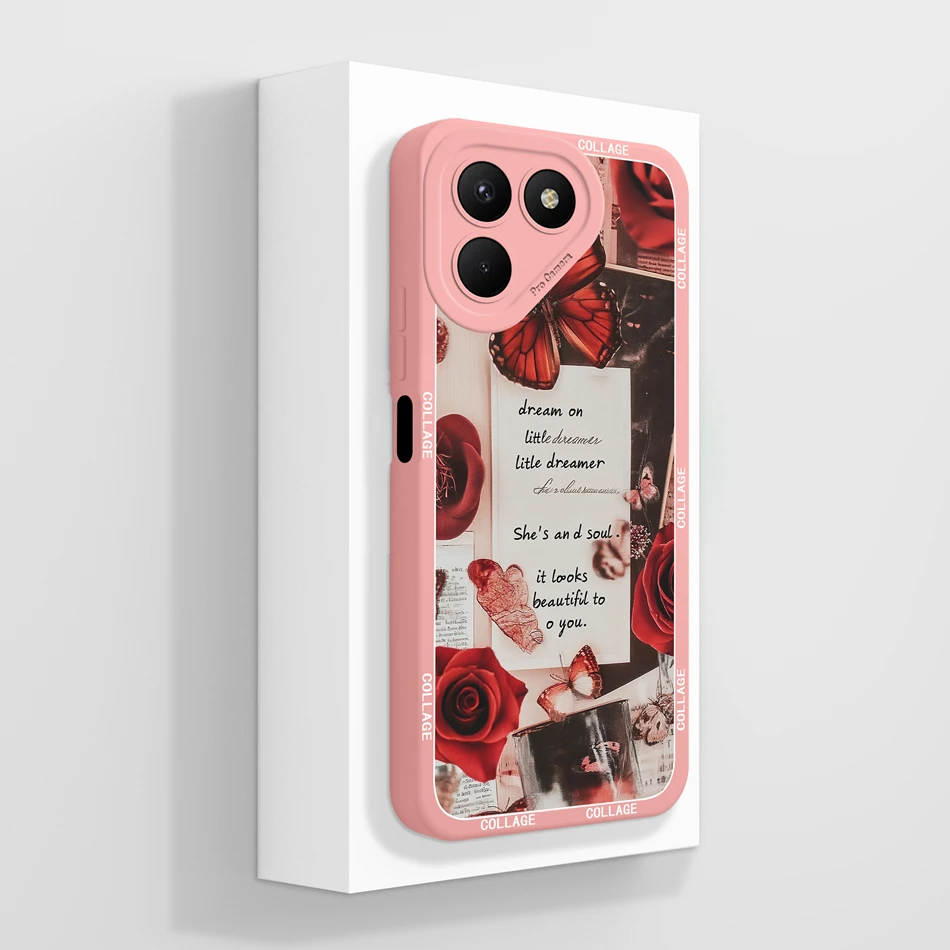 Cute Animals Flower Pattern Soft Liquid Silicone Phone Case Cover