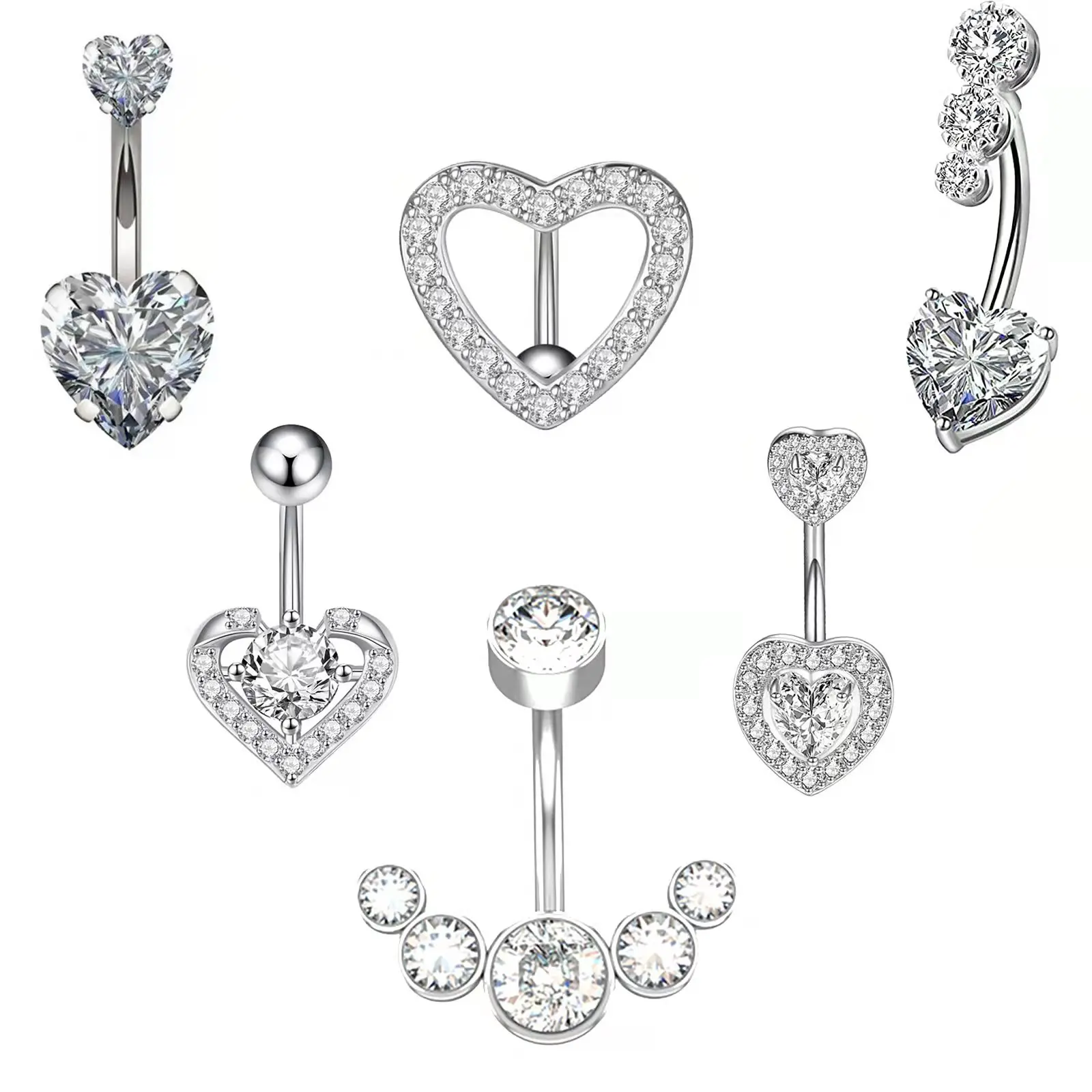 Heart Belly Button Ring Navel Piercing Ring Cooper Belly Button Piercing Ring JewelryNavel Pircing Umbilical Pircing Ring