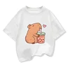 Capybara Kids Clothing Tees Summer Printed Cartoon Fashion Short Sleeve Girls T-shirt Popular Design Children's T Shirts O-neck 3