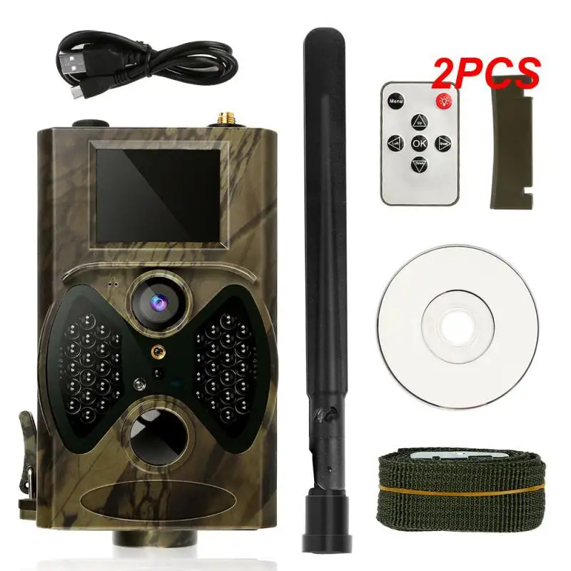 

2PCS Outdoor 2G HC300M 1080P Cellular Trail Cameras Wild Trap Game Night Vision Hunting Security Wireless Waterproof Motion