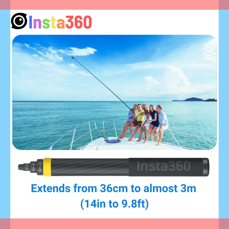 Insta360 3m 9.8ft Extended Edition Selfie Stick for ONE RS, ONE X2 & X3  Action Camera