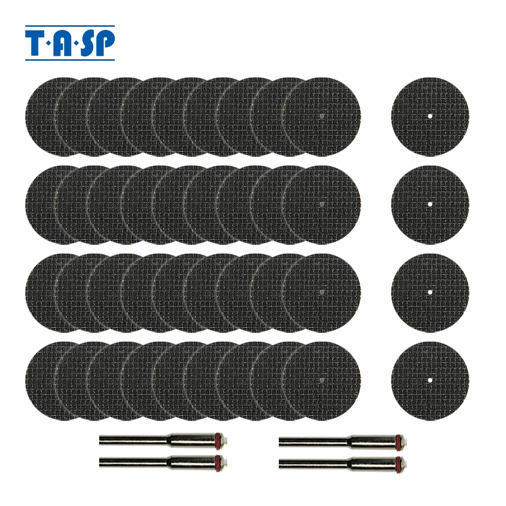 TASP 40pcs Abrasive Metal Cutting Disc Fiberglass Reinforced Cut Off Wheel Set Rotary Tool Dremel Accessories with 3mm Mandrel