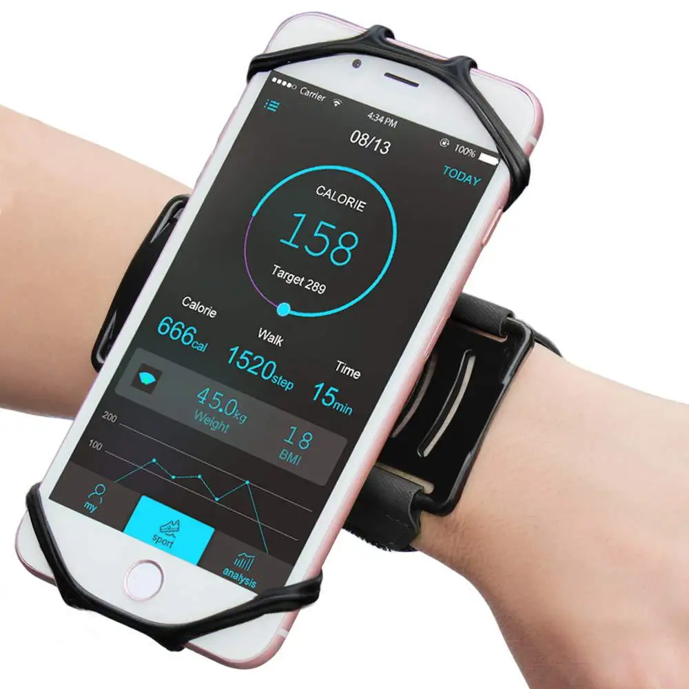 

Rotating arm with mobile phone holder outdoor running fitness sports wrist equipment arm bag creative mobile phone