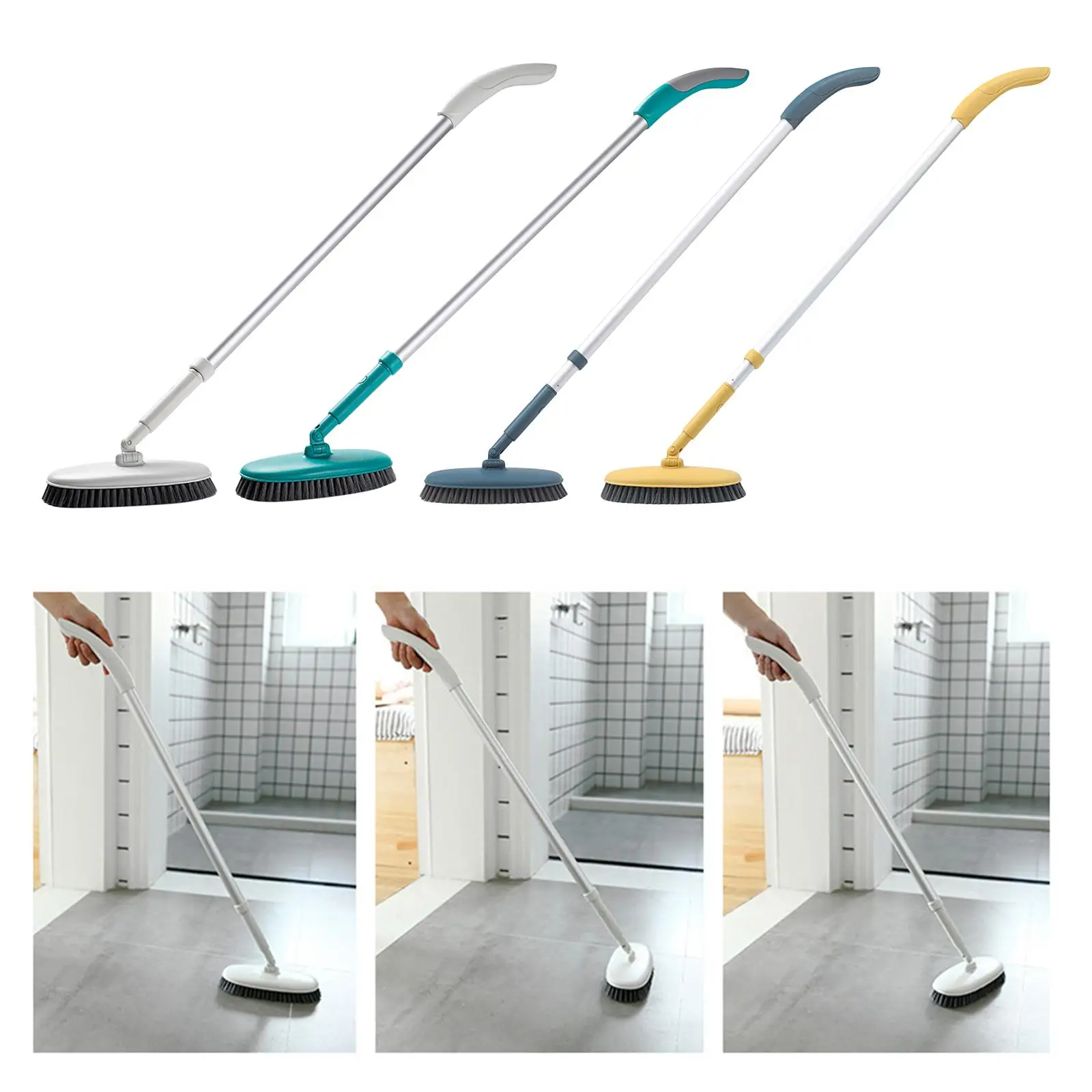 Floor Scrub Brush with Long Handle Scrubber for Swimming Pool Patio Garages