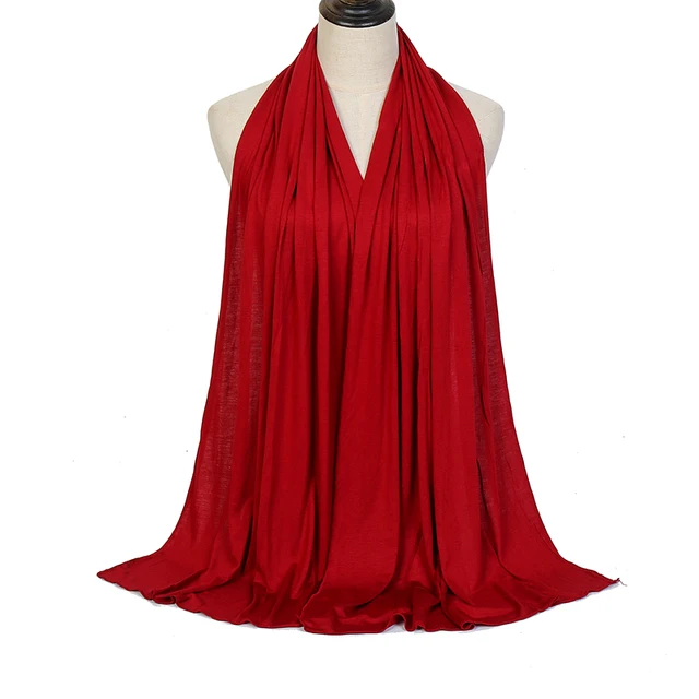 106285-b06262.jpg Écharpe Hijab en Jersey de coton Modal de qualité supérieure, châle musulman Long, Turban doux uni, bandeau pour femmes, bandeau africain 170x60cm