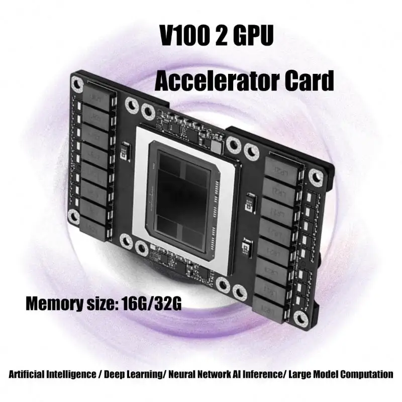 31BA Tensor 코어가 탑재된 SXM2 V100 16GB VRAM 가속 카드로 컴퓨팅을 혁신하세요 고부하 HBM2 메모리 기술