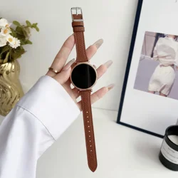 Leather Braided Sport Bracelet Strap - 20mm, 22mm, 18mm Band - Watch 6 40mm (Dark brown)