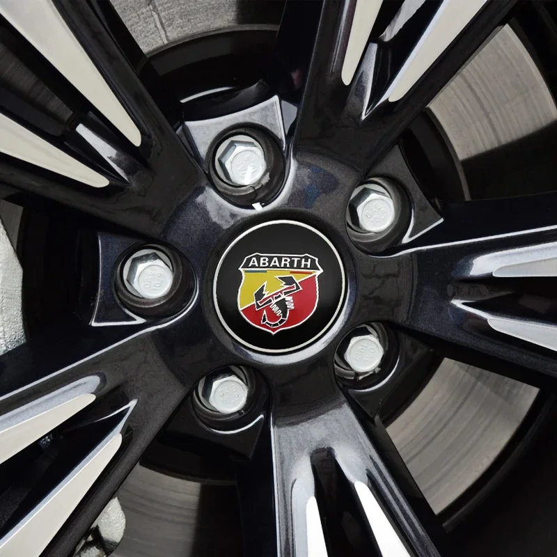 Car Wheel Center Cap 4Pcs 56mm + 60mm Hub Cover Badge Emblem For Abarth Stilo Palio Bravo Doblo Fiat 500 Punto Accessories