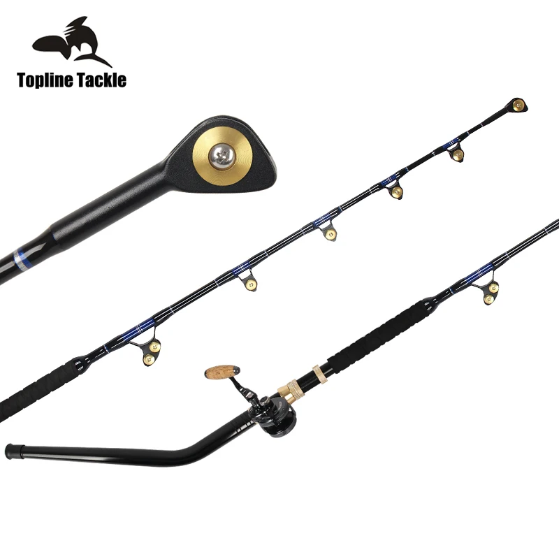 いておりま Fiblink ベントバットフィッシングロッド 2ピース トローリングロッド 海水 オフショア ビッグネームローラーロッド 従来の