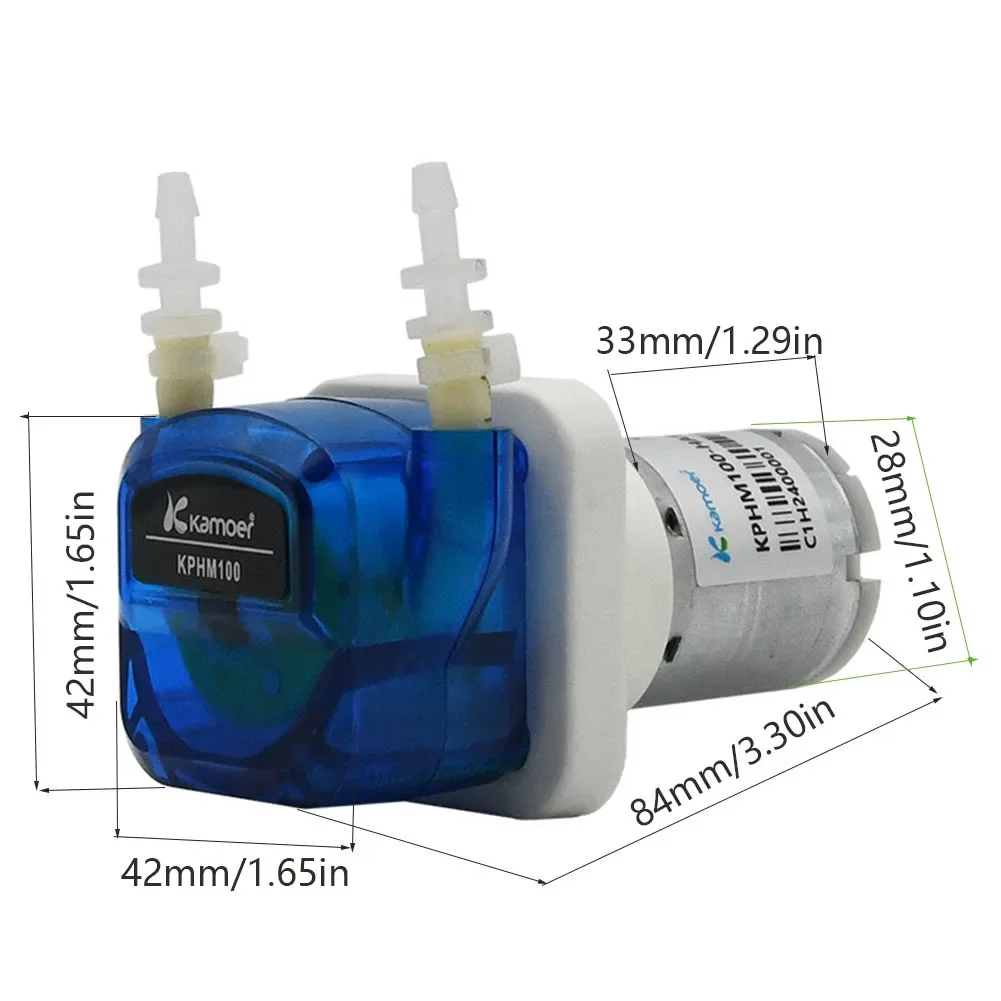 Small Peristaltic Dosing Pump DC 12V/24V Micro Self-priming Mute Liquid Water Pump BPT Tubing