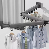 Retractable Clothes Hanger,Aluminum Alloy Folding Drying Rack, Wall-mounted Collapsible Drying Rack, Space Saver Clothes dryer 1