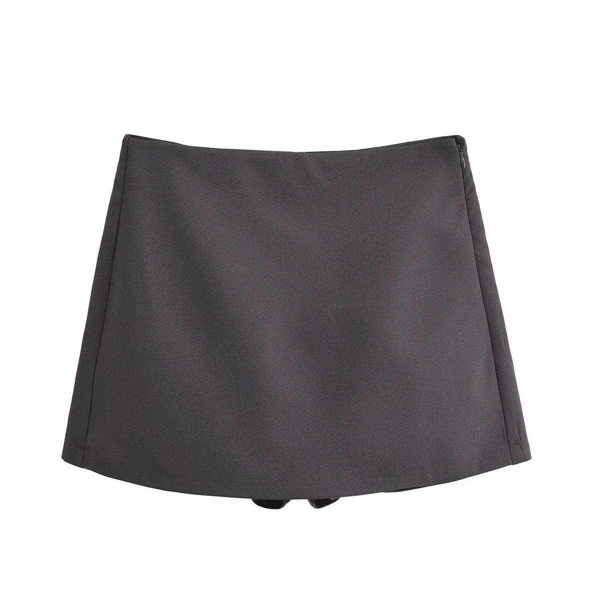 BSAY Shorts für Damen, modisch, Herbst und Winter, neu, bequem, lässig, einfarbig, seitlicher Reißverschluss, mittlere Taille, A-Linie, Culotte-Rock, Hose – Detail 30