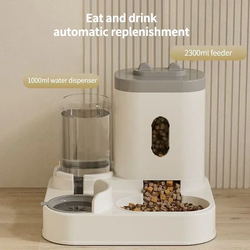 Pet Feeder 1PC Automatic Feeder Cat Dog Food Bowl Water Fountain Pet Large Capacity Raised Stand Dish Bowl For Cat Drinker Accessories
