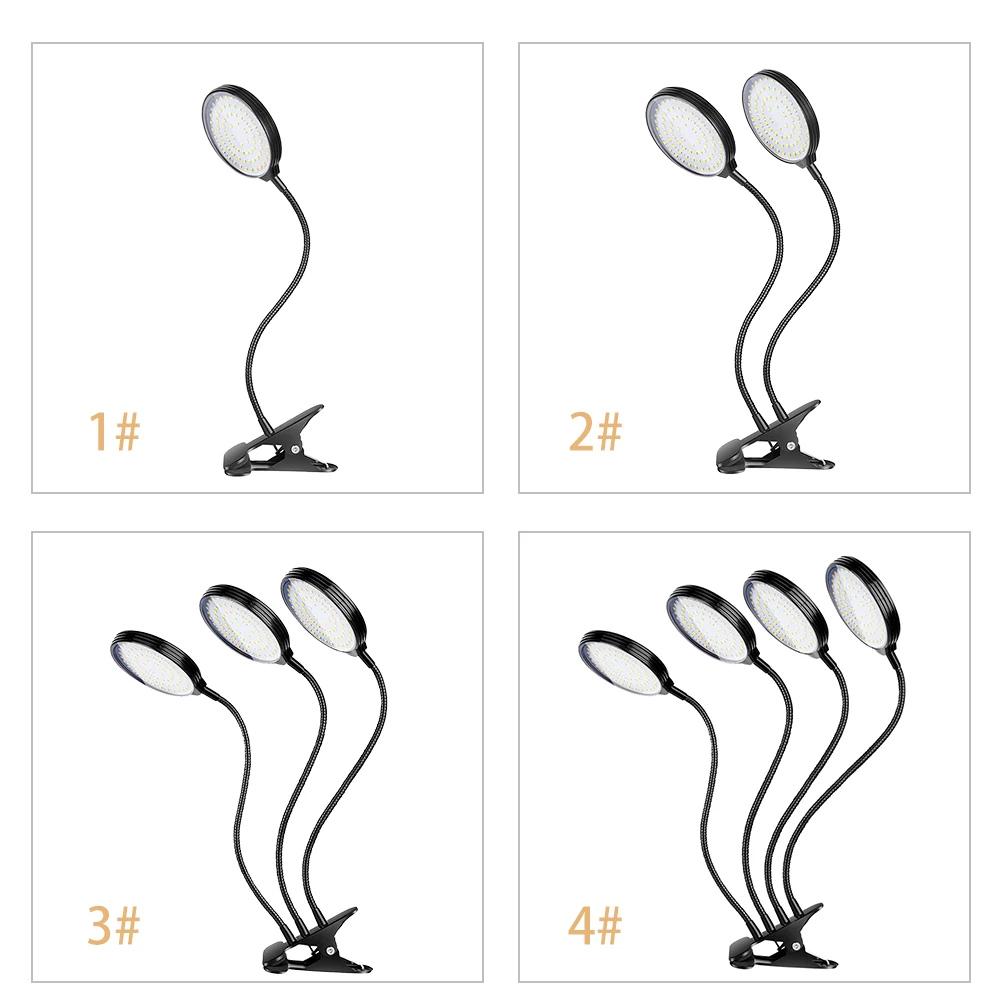 실내 식물용 USB 식물 성장 조명, 햇빛, 전체 스펙트럼 조절 가능, 데스크탑 클램프 성장 램프, 5 단계 밝기 조절, 78 LED