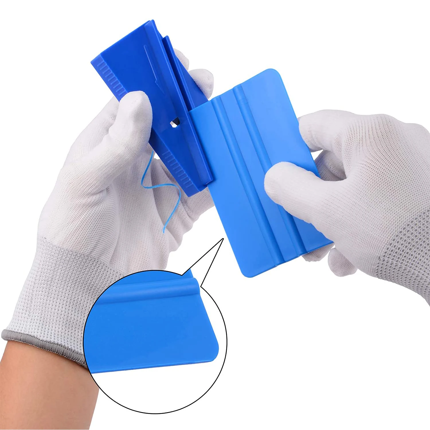 FOSHIO Hard Card Squeegee Edge Sharpener Window Tint Plastic Scraper Repair Smoothing Tool Car Wrap Skiving Knife Trimming Tool