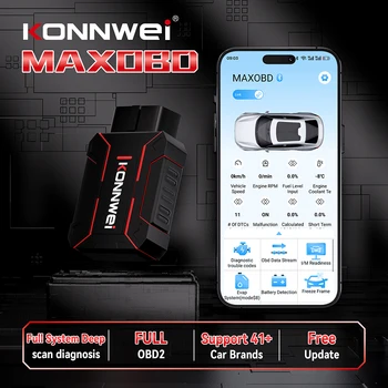 KONNWEI MAXOBD 2026 - Scanner Diagnostico Auto OBD Bluetooth per ABS SAS SRS TPMS DPF - Diagnosi Completa del Sistema, Lettura e Cancellazione Codici Errore