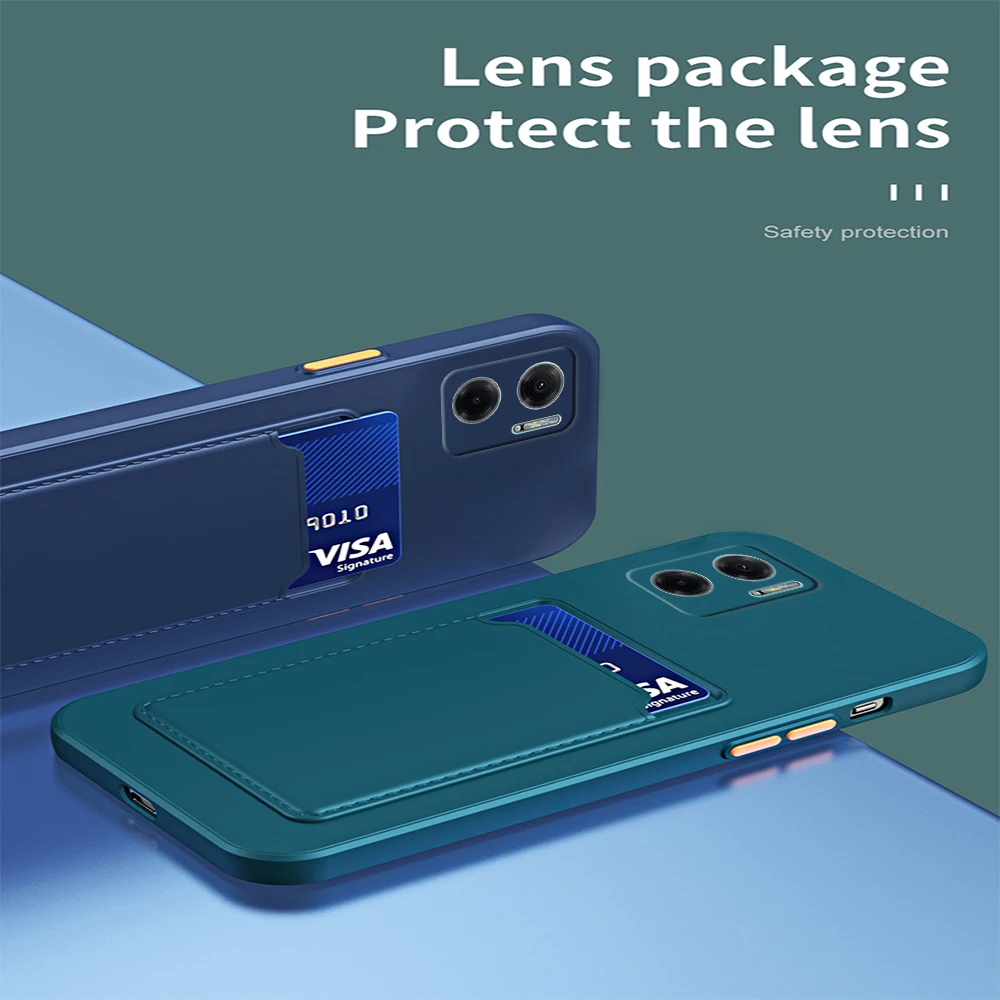 Per Xiaomi Redmi Note 11E custodia con slot per schede portafoglio paraurti quadrato cover posteriore in silicone morbido readmi Redmy Red mi note11e note_voghion.com