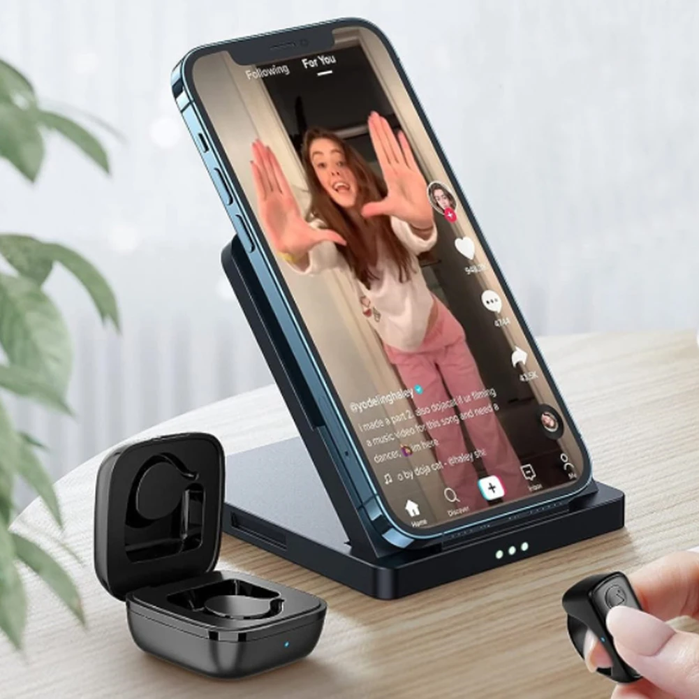 Clicker Bluetooth 5.3 Per Cellulare Page Turner - Per Scorrere Pagine E Video, Selfie E Controllo Remoto A 10 M Telecomando Bluetooth